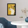 Cheetah - Illustratie - Geel fotolijst zwart zonder passe partout klein -sfeer4