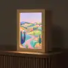 Landschap - Paars - Pastel - Huizen Light Box met kabel (Tafellamp) klein -z3d_website