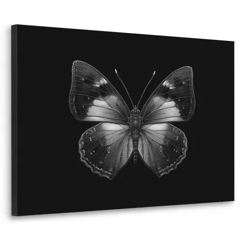 Vlinder - Grijs - Mysterieus Textielframe - compleet frame klein -3d