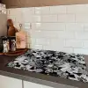 Zomer - Vlinder - Zwart - Grijs Inductie beschermer vinyl 3mm klein 276 -sfeer3