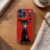 Windhond - Minimalistisch - Rood Telefoonhoesje iPhone 17 Pro klein -sfeer1