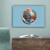 Discobal - Glinsterende sterren - Regenboog canvas 2cm klein -sfeer4
