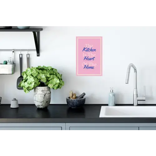 Tekst - Blauw - Keuken - Kader Muursticker klein -keuken