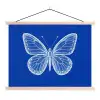 Vlinder - Wit - Getekend - Stippen textielposter latten blank klein -3d