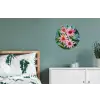 Bloemen - Roze - Glasmozaïek Wandcirkel aluminium klein -slaapkamer
