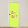 Groen - Roze bonjour - art-deco deurposter klein -3d_beige