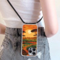 Landschap - Afrikaans - Zon Hoesje iPhone 16 Pro Max met koord klein -sfeer5