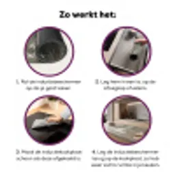 Bananenbladeren - Beton - Groen Inductie beschermer vinyl 3mm middel -zzzzzzz-cc-werking