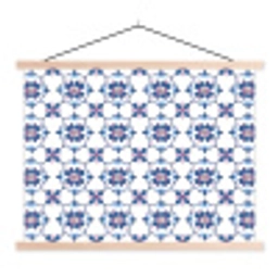 Modern - Patroon - Blauw - Roze textielposter latten blank klein 122 -3d