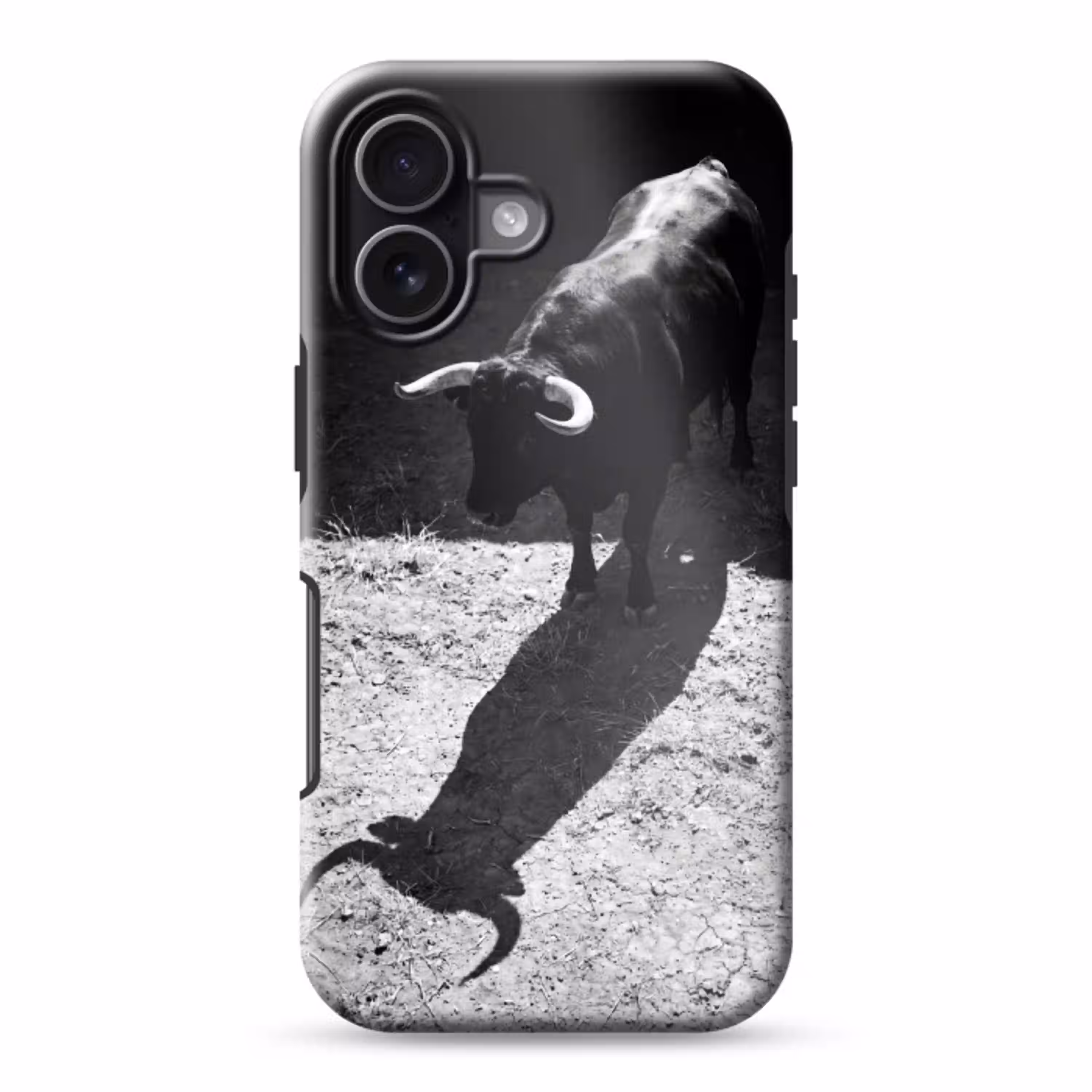 Stier - Schaduw - Dieren - Contrast - Zwart-wit Toughcase MagSafe Apple iPhone 17 klein -3d