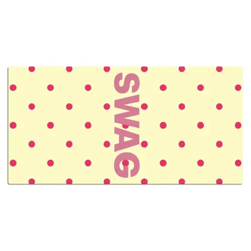 Swag - Roze - Stippen - Geel Muismat XXL klein -3d_leeg
