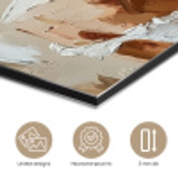 Vrouw - Verf - Abstract - Beige - Modern aluminium wit klein -closeup_NL