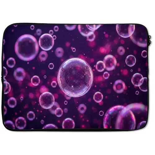Paars - Bubbels - Schuim laptophoes neopreen klein -zkaufland3dotto