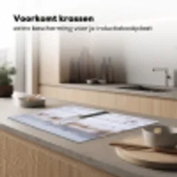 Sneeuwuil - Hek - Sneeuw - Wit Inductie beschermer vinyl 3mm klein -sfeer1