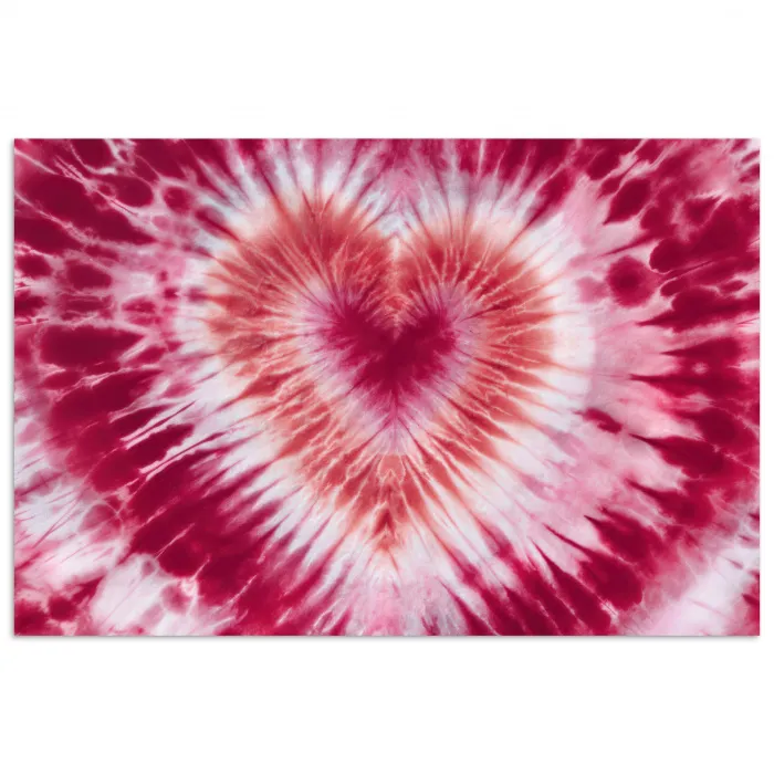 Hartvorm - Roze - Tie dye poster papier klein -3d