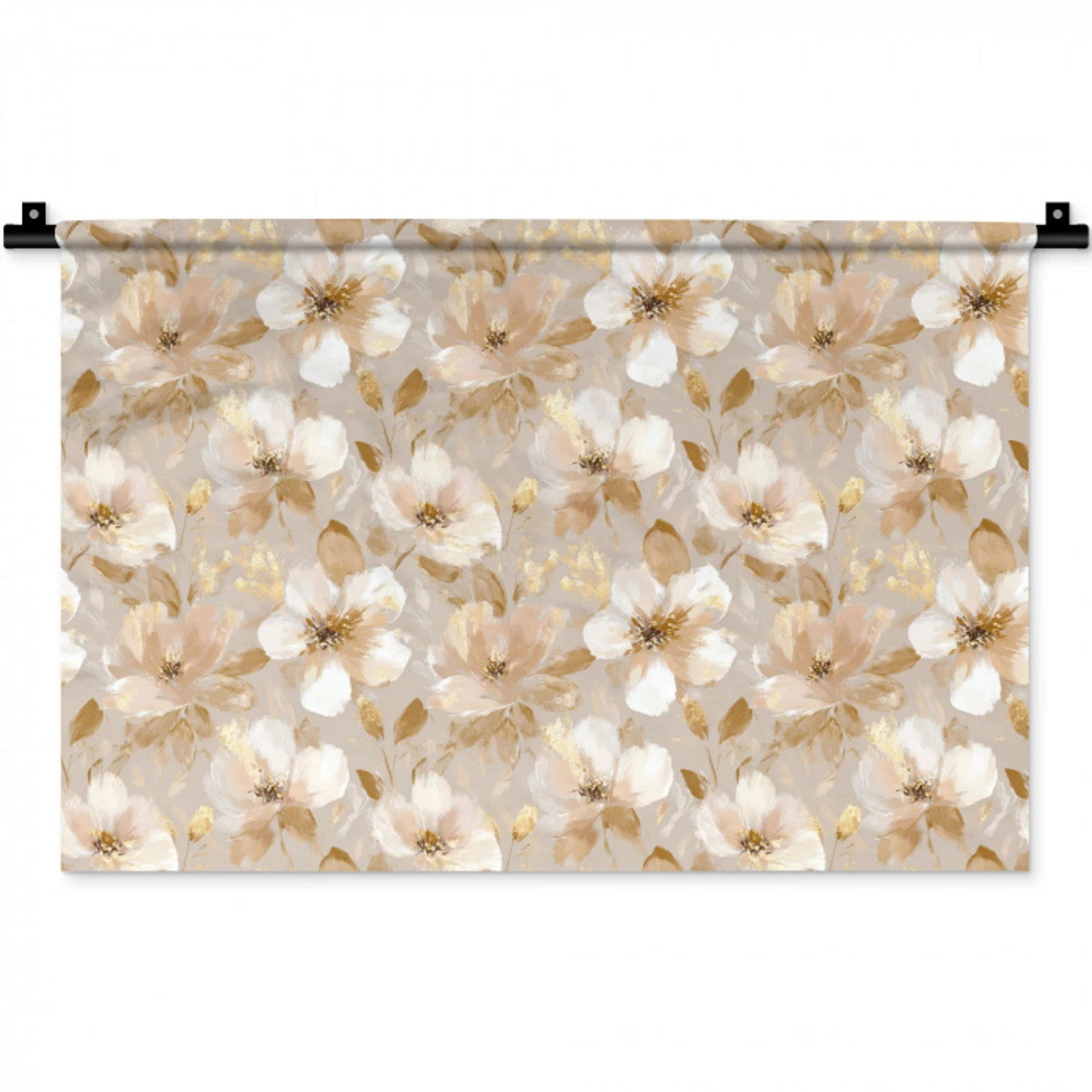 Bloemen - artistiek - Goud Wandkleed katoen klein 269 -zz3d