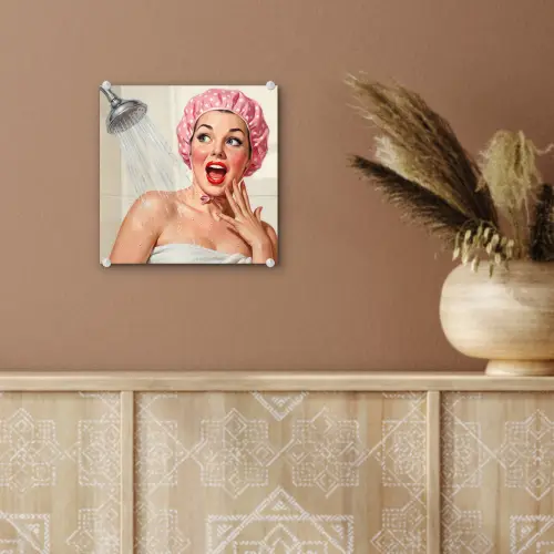 Vrouw - Douche - Roze plexiglas 5mm klein -sfeer5