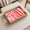 Zebraprint - Roze - Rood - Dierenprint Dienblad Rechthoek middel -sfeer1