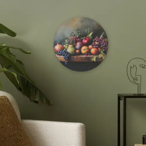 Rustiek - Stilleven - Fruit Akoestische PET Vilt - Rond klein -sfeer2
