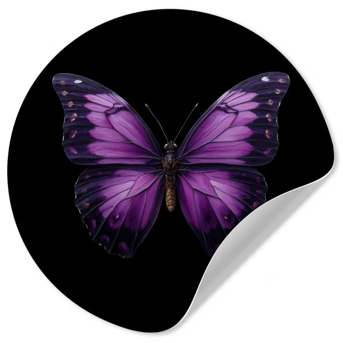 Vlinder - Paars - Levendig Wandcirkel behangsticker klein -3d