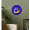 Meloen - Blauw - Oranje - Kunstzinnig Wandcirkel kunststof plaat 5mm dik klein -sfeer3