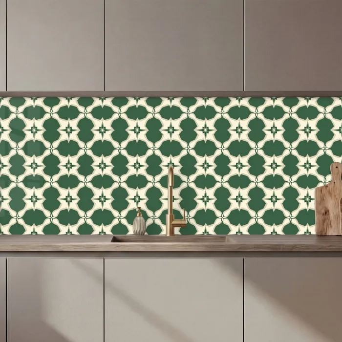 Tegel - Klassiek - Groen keuken achterwand 2 middel 871 zz_3dshopping