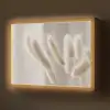 Pampasgras - Pluim - Wit Light Box met batterij (Wandlamp) middel -z3d_website