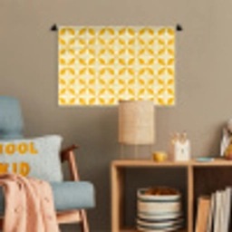 Patroon - Retro - Geel Wandkleed katoen klein 269 -wsfeer4_kind