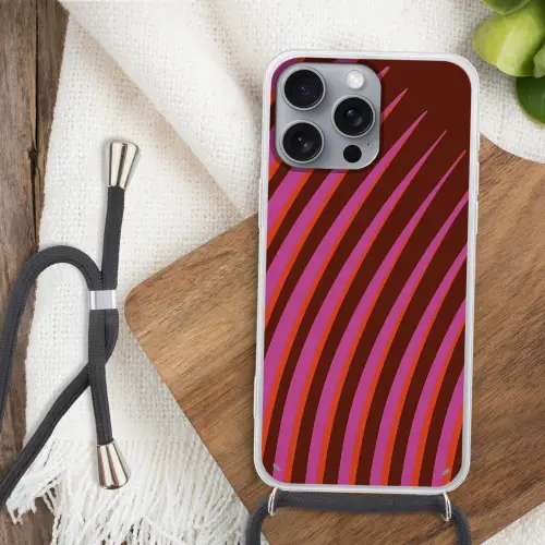 Lijnen - Rood - Beweging Hoesje iPhone 16 Pro Max met koord klein -sfeer4