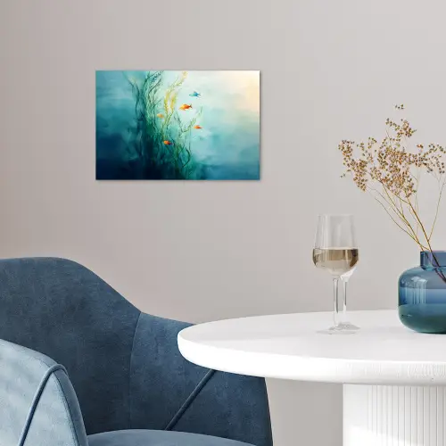 Waterplanten - Vissen - Kleurrijk - Water poster papier klein -sfeer3