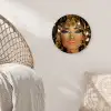 Vrouw - Cleopatra - Goud - Sieraden - Make up - Luxe Wandcirkel kunststof plaat 5mm dik klein -sfeer5