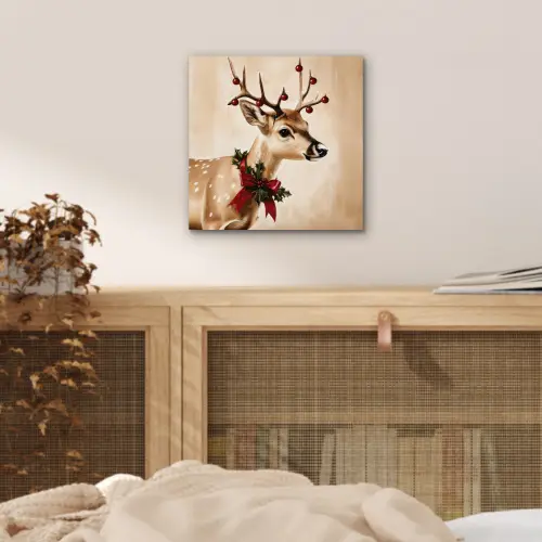 Gewei - Kerst - Rendier - Rood aluminium wit klein -sfeer3