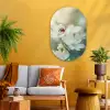 Lieveheersbeestje - Bloemen - Wit Wandcirkel Ovaal Glas middel -sfeer4