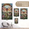 Libelle - Mozaïek - Bloemen - Kleurrijk tuinposter los doek klein -Xsfeer9_DE