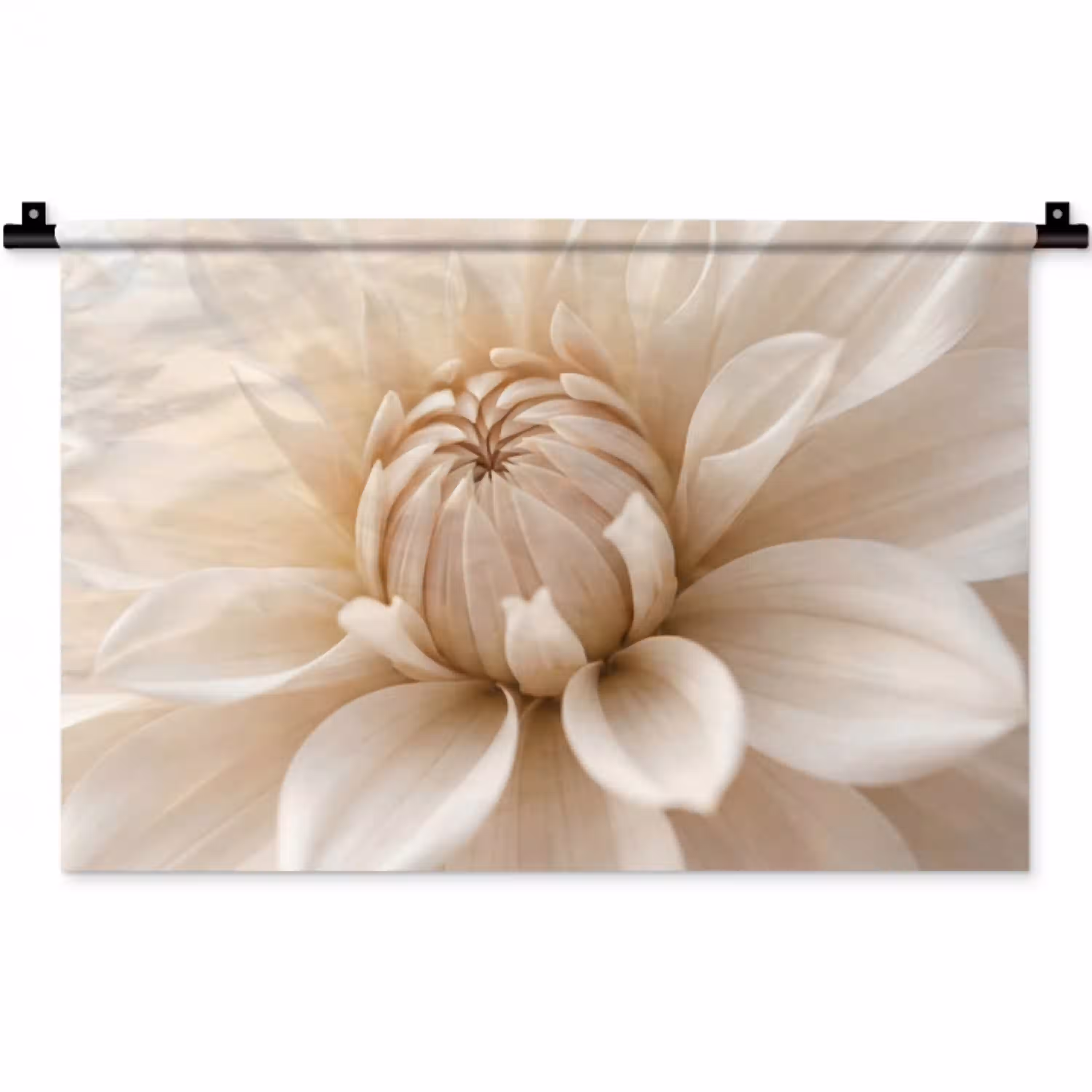 Bloem - Dahlia - Wit Wandkleed katoen klein -zz3d