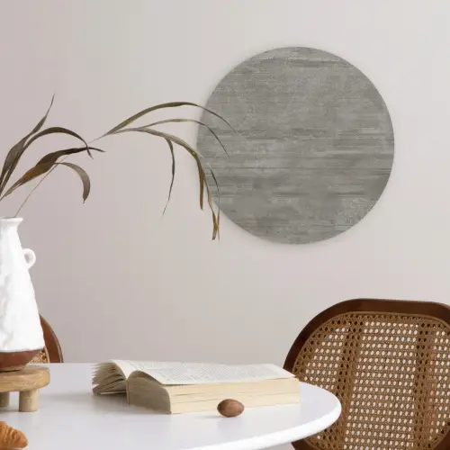 Patroon - Beton - Grijs Wandcirkel kunststof plaat 5mm dik klein 188 -sfeer4