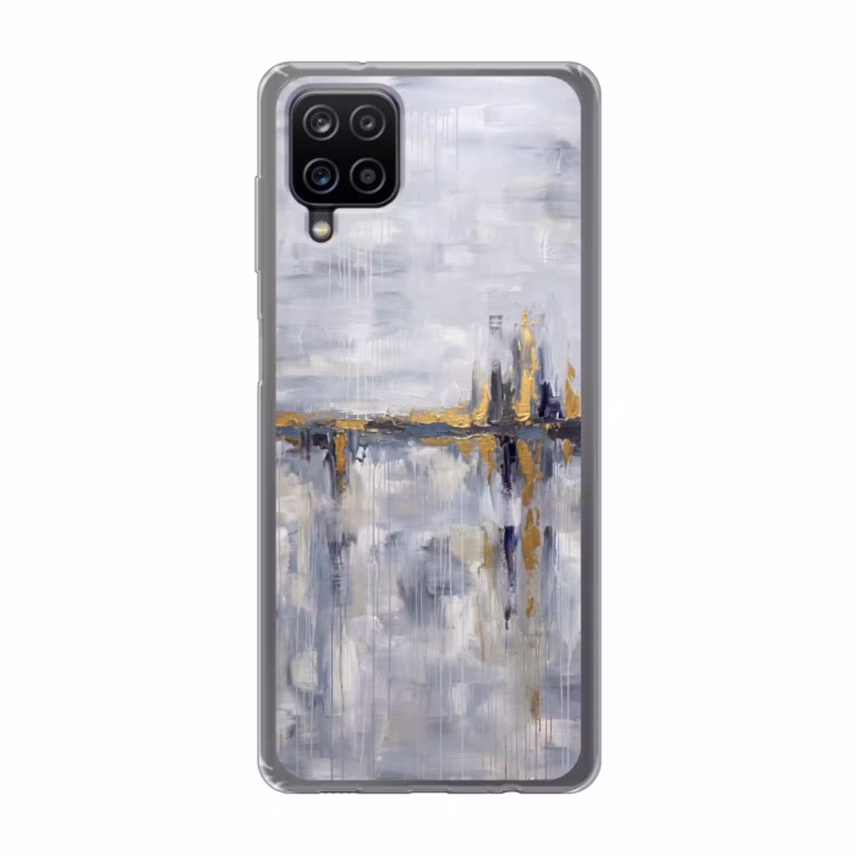 Abstract - Structuur - Goud - Grijs - Modern Telefoonhoesje Samsung Galaxy A12 klein -3d