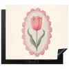 Tulp - Lijst - Ovaal - Illustratie Inductie beschermer vinyl 3mm middel -3d