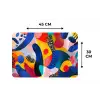 Vormen - Abstract - Stippels - Blauw Placemat vinyl groot -specs