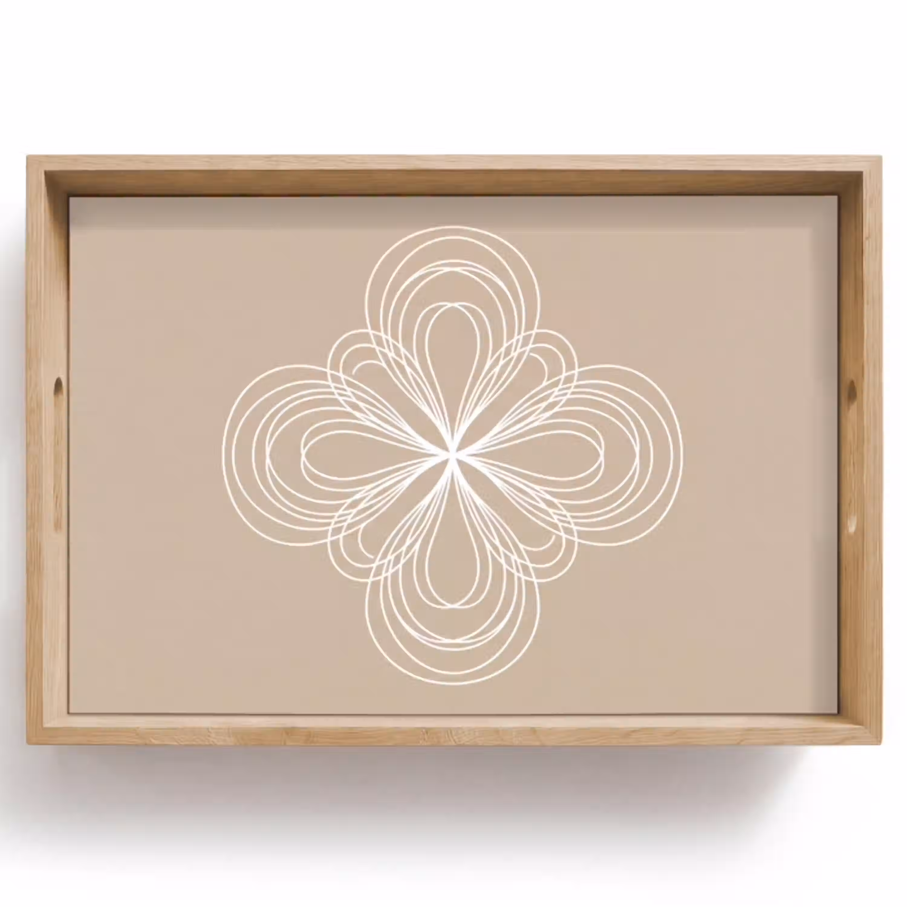 Patroon - Lijnen - Abstract - Minimalistisch - Beige Dienblad Rechthoek middel -z3d_shopping