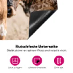 Texas Longhorn - Kalf - Weide - Dieren Inductie beschermer vinyl 3mm klein -zzzzzzz-lf-onderkant