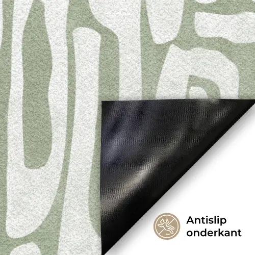 Groen - Wit - Kronkelen Deurmat klein 898 -antislip_NL