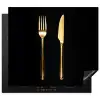 Bestek - Goud - Mes - Vork Inductie beschermer vinyl 3mm middel -3d