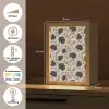 Motief - Bloemen - Zwart - Beige Light Box met kabel (Tafellamp) klein 925 -USP_NL