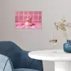 Badeend -Strik - Roze poster papier klein -sfeer3