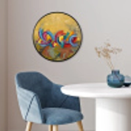 Abstract - Cirkels - Schilderij - Kleurrijk - Dynamisch Fotolijst rond zonder passe partout klein -sfeer2