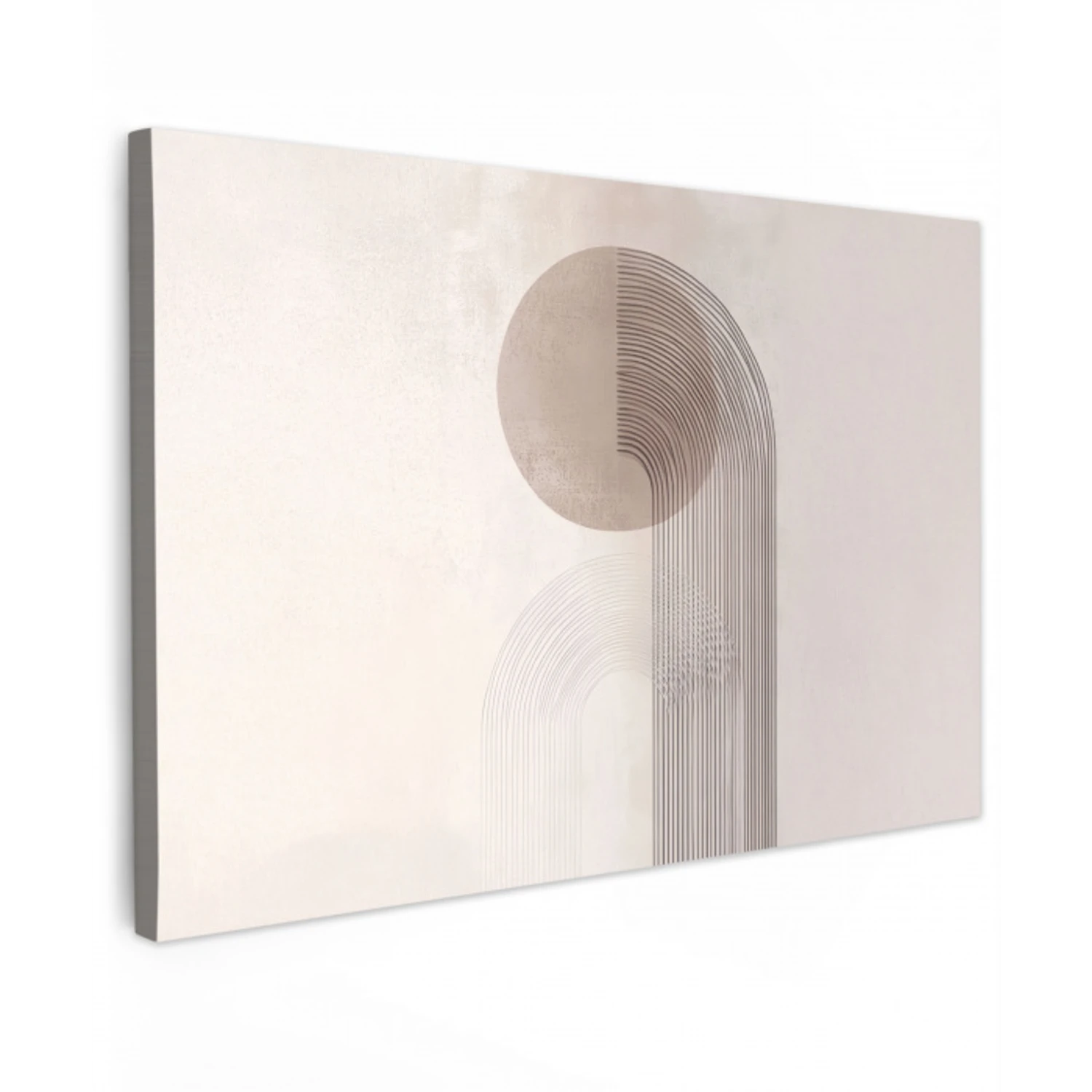Minimalistisch - Cirkel - Lichtgrijs canvas 2cm klein -z3d
