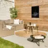 Lijntekening - Koffiekop - Zwart Tuinposter op houten frame 2 cm dik klein -sfeer2
