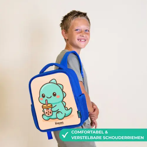 Kawai - Dino - Bubbletea Kinderrugzak - Blauw middel -sfeer3_NL