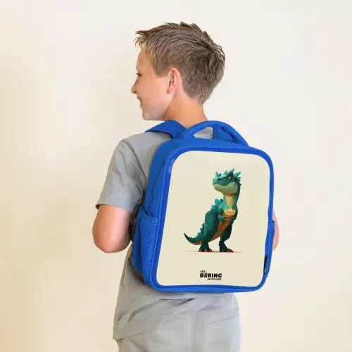 Dino - Dier - Groen Kinderrugzak - Blauw middel -sfeer2